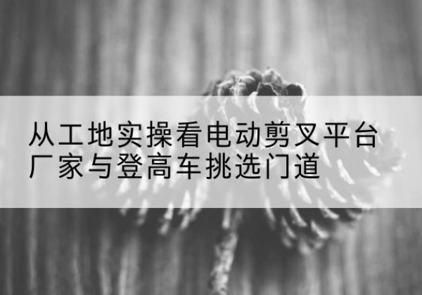 临沧电动剪叉升降平台厂家-从工地实操看电动剪叉平台厂家与登高车挑选门道